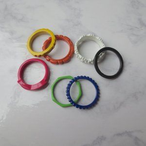 Set of Colourful Enamel Geometric Rings